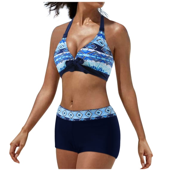 Womens Summer Bikini Swimsuits Sexy High Waist Comfortable Solid 2 Piece Bathing Suits