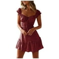 thumbnail image 1 of Womens Summer Bohemian Strapless Off Shoulder Lace Trim Backless Flowy A Line Beach Long Maxi Dress Comfy Dresses J Gee Dresses Midi Summer Dress Dresses Summer Casual for And Flare Dress Maxi Summer, 1 of 5