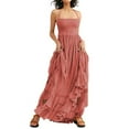 thumbnail image 1 of Womens Summer Boho Sexy Backless Long Dresses Orange Color XL, 1 of 3