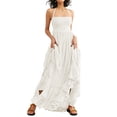thumbnail image 1 of Womens Summer Boho Sexy Backless Long Dresses White S, 1 of 3