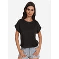 thumbnail image 1 of Womens Summer Cap Sleeve Crewneck Crop Tops Casual Loose Striped T-Shirts Basic Tees, 1 of 6