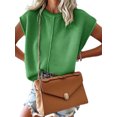 thumbnail image 1 of Womens Summer Cap Sleeve Tops Casual Crew Neck Loose Fit Knit Lightweight Sweater Pullover Top, 1 of 4