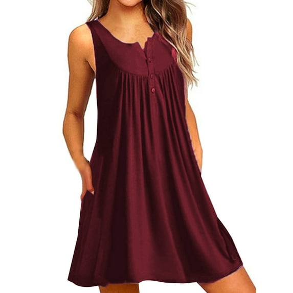 Womens Summer Casual Beach Wear Sleeveless Dresses Off Shoulder Loose V Neck Tank Tops Dress