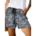 thumbnail image 1 of Womens Summer Casual Drawstring Elastic Waist Comfy Pure Color Shorts with Pockets, 1 of 8