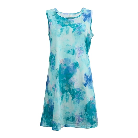 Amazhiyu Womens Summer Casual Dresses Sleeveless Crew Neck Short Dress Tie Dye Tank Sundress