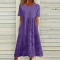 thumbnail image 1 of Womens Summer Casual Maxi Dress Floral Print Short Sleeve Long Dress, 1 of 5