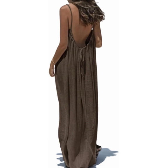 Womens Summer Casual Sleeveless Backless Cami Dress for Beach 2025 Vacation