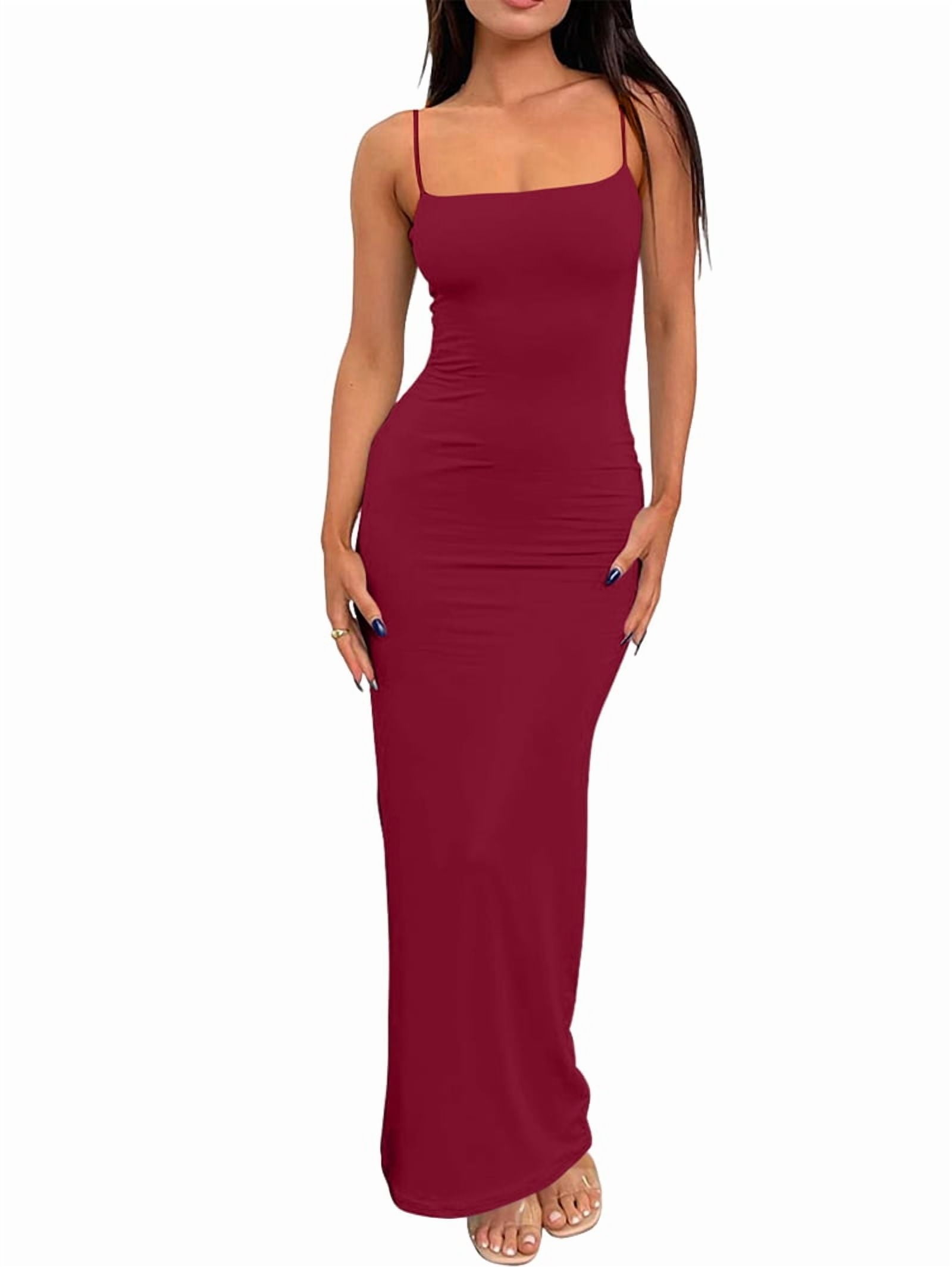 Womens Summer Casual Slip Dresses Spaghetti Strap Bodycon Maxi Dress Wine Red M - Walmart.com Womens Summer Casual Slip Dresses Spaghetti Strap Bodycon Maxi Dress Wine Red M - Walmart.com