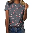 thumbnail image 1 of Womens Summer Casual Tops Vneck Tops for Women Womens T-Shirts Short Sleeve Under 5 Dollars, 1 of 5