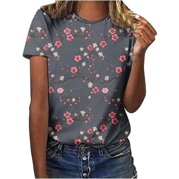 Womens Summer Casual Tops Vneck Tops for Women Womens T-Shirts Short Sleeve Under 5 Dollars