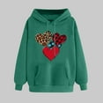 thumbnail image 1 of Womens Summer Clothes Women's Tops Ndbuld Women's Print Winter Hoodie Pullover Tops Long Sleeved Comfortable Sweatshirt Up to 35% off,Army Green,XL, 1 of 5