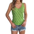 thumbnail image 1 of Womens Summer Crochet Tank Tops Knit Sleeveless Scoop Neck Sweater Vest Boho Hollow Out Cover Ups Green S, 1 of 9