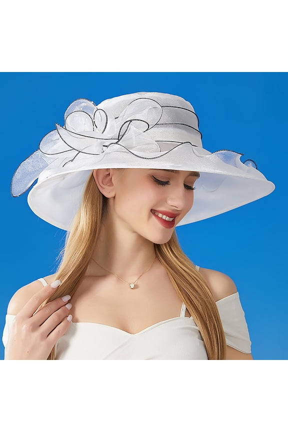 Womens Summer Dress Hat Wide Leaf Flower Bridal Shower Hat Sun Hats Beach Hat Mens Floppy Hat Summer Mens Hat Brimmed Womens Top Hat Women Hats for Summer Hat Visor Mens Camping Hat Womens Cute Hat