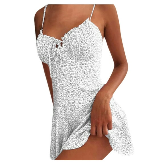 Womens Summer Dress Print Block Sleeveless A-Line Maxi Mini Sundress Dresses