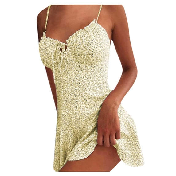 Womens Summer Dress Print Block Sleeveless A-Line Maxi Mini Sundress Dresses