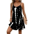 thumbnail image 1 of Womens Summer Dress Spaghetti Strap Casual Printed Dress Boho Floral Beach Sundress Black XL, 1 of 9