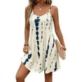 thumbnail image 1 of Womens Summer Dress Spaghetti Strap Casual Printed Dress Boho Floral Beach Sundress White M, 1 of 9