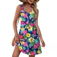 thumbnail image 1 of Womens Summer Dress Summer Dress for Women Women's Casual Gradient Sleeveless Crewneck Print Dress O Multicolor S, 1 of 6