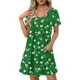 thumbnail image 1 of Womens Summer Dresses 2025 Beach Casual Loose Tshirt Floral Short Sleeve Flowy Pockets Sundresses Fashion Outfits, 1 of 7