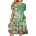thumbnail image 1 of Womens Summer Dresses Beach Casual Loose Tshirt Floral Short Sleeve Flowy Pockets Sundresses Size L, 1 of 5