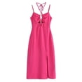 thumbnail image 1 of Womens Summer Dresses Casual Ladies Sleeveless Solid Neck Hollow Chest Tube Top Style Suspender V-neck Dress A-Line Casual Loose T-Shirt Beach Sundress, 1 of 7