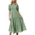 thumbnail image 1 of Womens Summer Dresses, Casual Summer Dresses for Women,Trendy Women's Casual Ruffled Pleated Long Dress for Effortless Style and Comfort, 1 of 5
