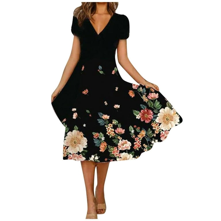 Womens Summer Dresses Dresses for Women 2022 Boho Dress Spring Outfits for  Women 2023 Wrap Around Dresses for Women Easter Dresses for Women 