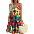 thumbnail image 1 of Womens Summer Dresses Loose U Neck Sleeveless Sundresses Dress with Pockets, 1 of 8