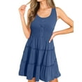 thumbnail image 1 of Womens Summer Dresses Sleeveless Button Down Casual Swing Mini Dress, 1 of 7