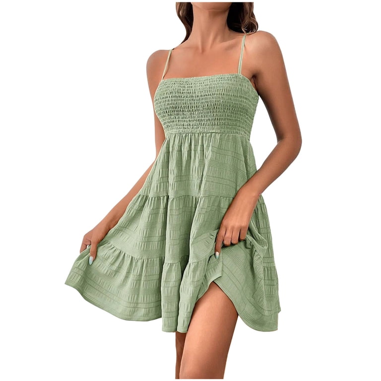 navy blue dress for baby girl Summer Fashion Sling Maxi Dress Loose Elegant Ruffle A-Line Dress Casual  Floral Printed Women Backless Beach Dresses Midi Dress main image 1