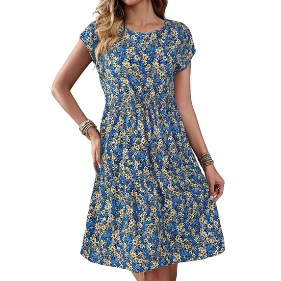 Womens Summer Dresses Vitality Blue XL