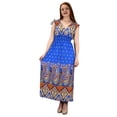 thumbnail image 1 of Womens Summer Exotic Floral Bohemian Tahiti Sleeveless Maxi Dress, 1 of 3