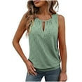 thumbnail image 1 of Womens Summer Eyelet Tops, Sleeveless Shirts for Women Casual Loose Fit Hollow Solid Color Crewneck Tank Tops Blouses, 1 of 6