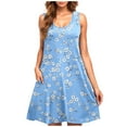 thumbnail image 1 of Womens Summer Floral Sundress Sleeveless Casual A Line Tank Dress with Pockets Beach Dress, 1 of 4