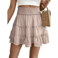thumbnail image 1 of Womens Summer Flowy High Waist Ruffle Casual Cute Boho Beach Short Skirts Built-in Shorts M, 1 of 8