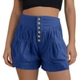 thumbnail image 1 of Womens Summer Flowy Jean Shorts Button Up High Waisted Wide Leg Denim Skort With PocketsFashion Clothing, 1 of 4