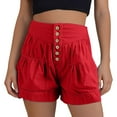 thumbnail image 1 of Womens Summer Flowy Jean Shorts Button Up High Waisted Wide Leg Denim Skort With Pockets, 1 of 2