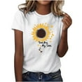 thumbnail image 1 of Womens Summer Graphic Tee Shirts Daisy Printed Short Sleeve Shirts Pullover Sweater Blouses Loose Fitted Tunics Tops Comfort Casual Tops Beach Holiday Blouses Trendy 2025 Summer, 1 of 5