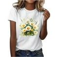 thumbnail image 1 of Womens Summer Graphic Tee Shirts Daisy Printed Short Sleeve Shirts Pullover Sweater Blouses Loose Fitted Tunics Tops Comfort Casual Tops Beach Holiday Blouses Trendy 2025 Summer, 1 of 5
