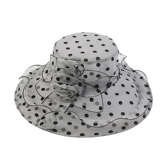 Womens Summer Hats, Audhol Church Dress Hat for Women Black Fascinators Bridal Tea Party Wedding Hat Wide Brim Hats for Women Fashionable Grey M