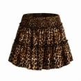 thumbnail image 1 of Womens Summer High Waist Ruffle Tiered Casual Cute Boho Beach Short Skirts Built-in Shorts Leopard Pattern S, 1 of 10