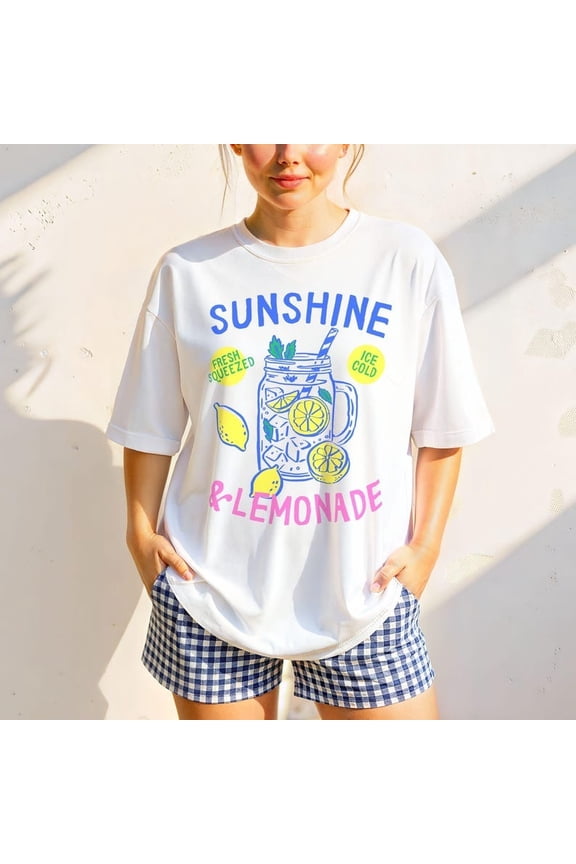 Womens Summer Lemonade Shirt, Lemon Graphic Tee, Vacation