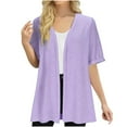thumbnail image 1 of Womens Summer Lightweight Cardigan 3/4 Sleeve Open Front Sheer Cover Ups with Pockets, 1 of 6