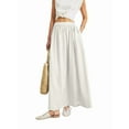 thumbnail image 1 of Womens Summer Long Skirt High Waist Pleated A-Line Casual Flowy Fairy Skirts White S, 1 of 6