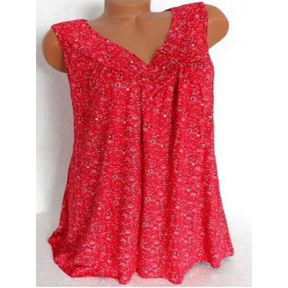 Womens Summer Loose Sleeveless Vest T Shirt Blouse Boho Lace Tops Plus Size