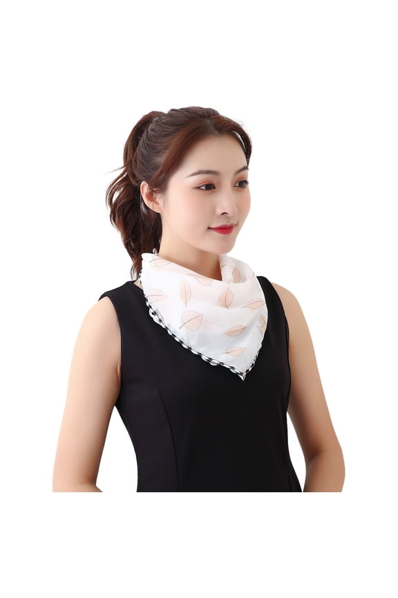 Womens Summer Neck Gaiter Sun Protection Floral Print Scarf Adjustable Face Chiffon Cooling Thin Face Mask Ice Silk Breathable Neck Bandana 1 PC White One Size