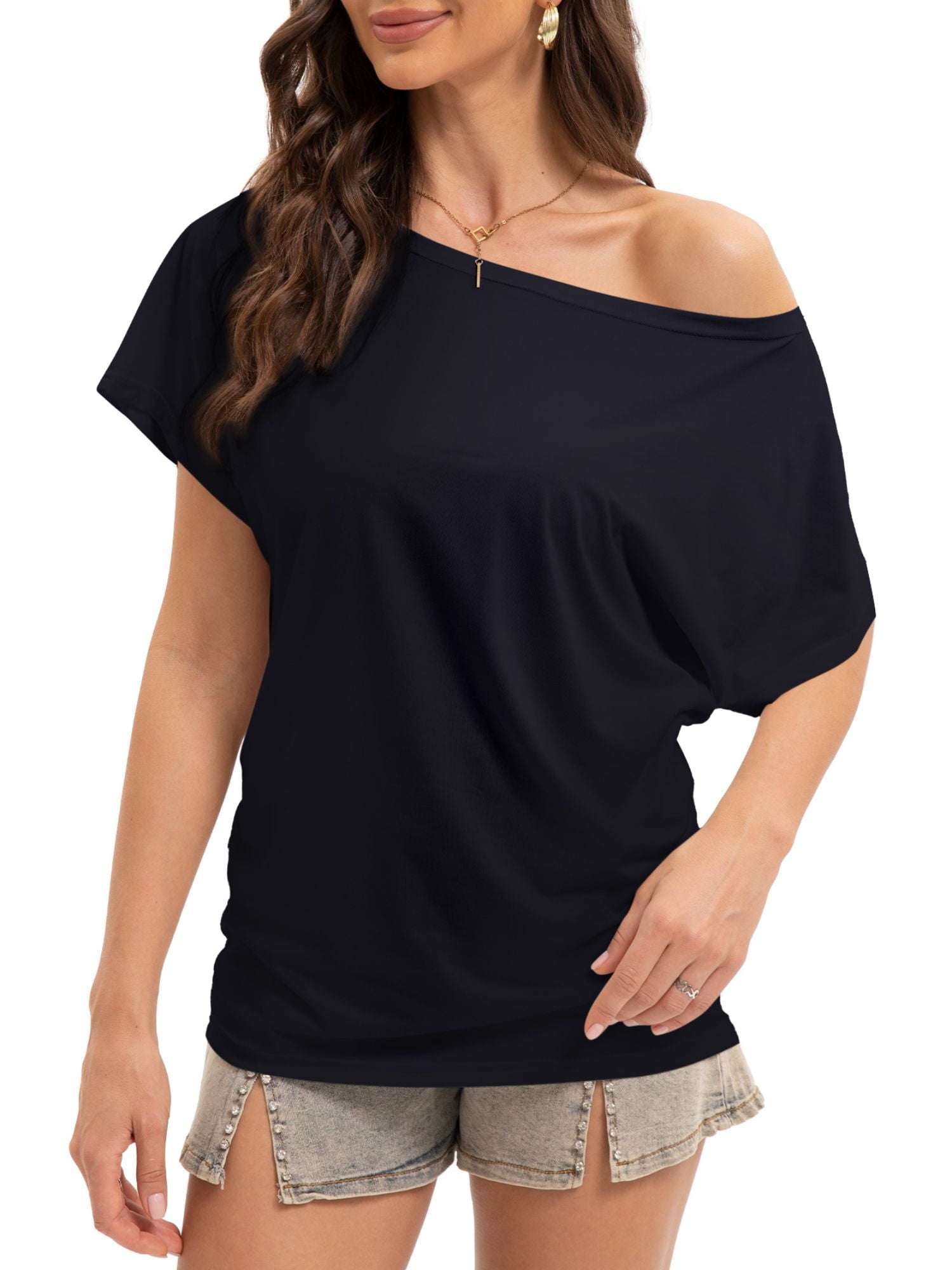 black off the shoulder top walmart
