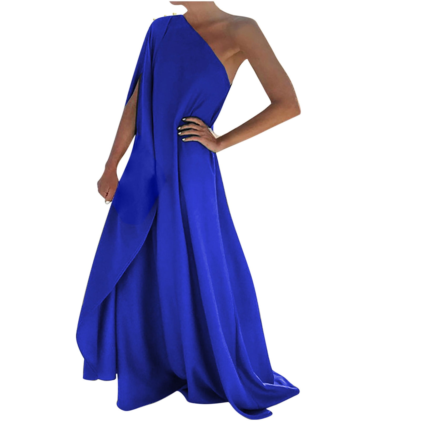 Womens Summer One Shoulder formal Gowns and Evening Dresses Floor ...