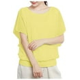 thumbnail image 1 of Womens Summer Outfits, Shirts for Women, Stylish Women's Chiffon Short Sleeve T-Shirts for Everyday Wear Comfortable Loose Fit Tops Versatile Casual Blouses for Summer Fashion, 1 of 5