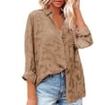 thumbnail image 1 of Womens Summer Outfits, Shirts for Women, Women's Casual Long Sleeve Chiffon Shirt Top - Elegant Button-Up Design for Versatile Fashion and Comfortable Wear, 1 of 5